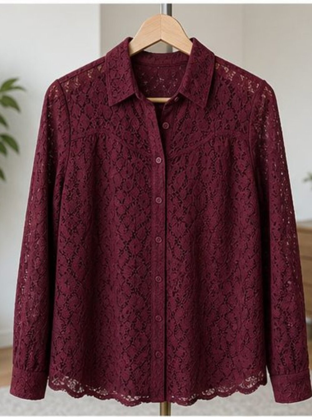 Burgundy Peplum Top